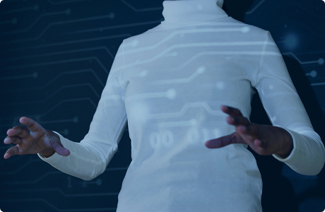 woman using virtual screen futuristic technology 1 1